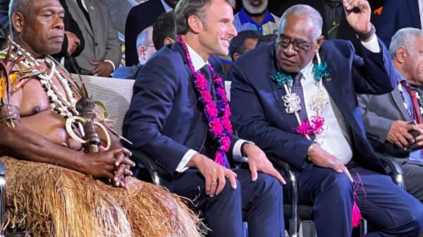 French President Emmanuel Macron in Vanuatu