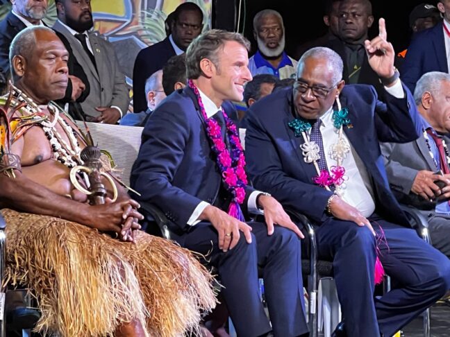 French President Emmanuel Macron in Vanuatu