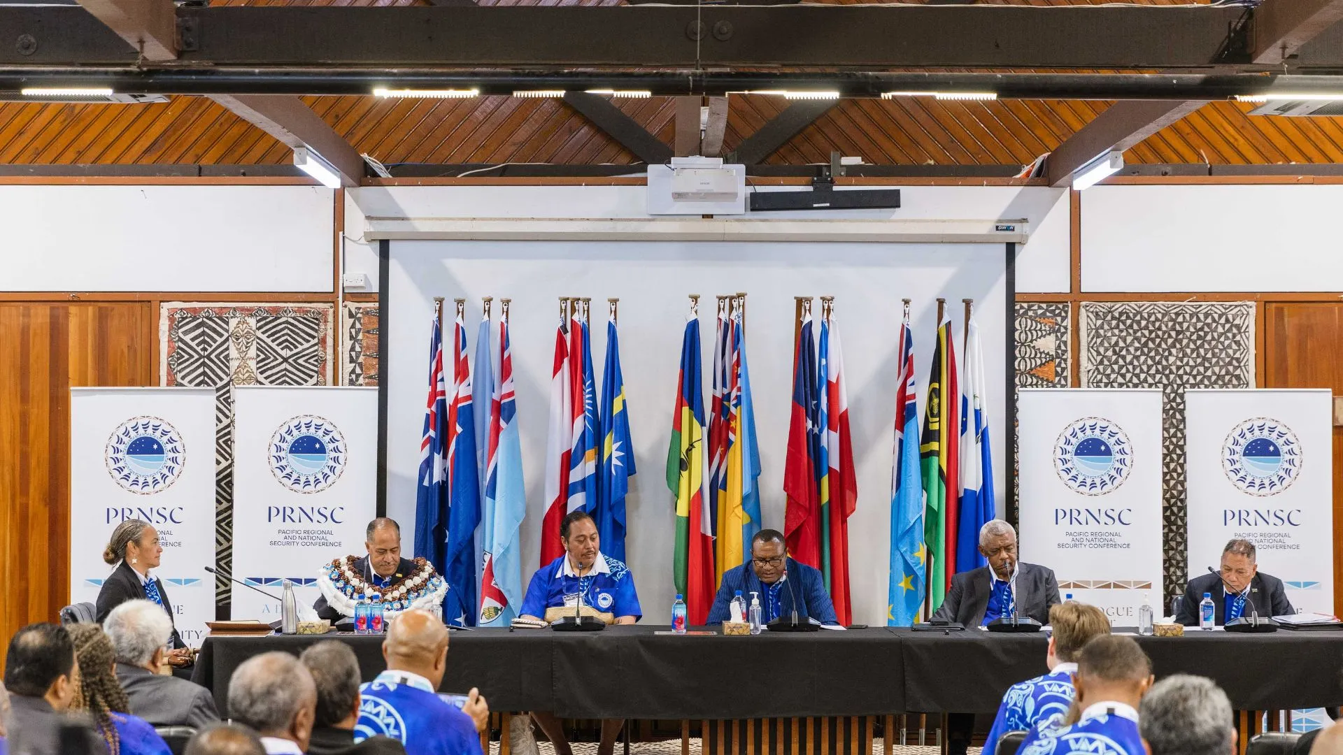 The Political Leaders on Pacific Peace, Security and Defence panel brought together the Prime Minister of Niue, the Hon Dalton Tagelagi; Tonga’s Minister of Foreign Affairs and Armed Forces, His Royal Highness Crown Prince Tupouto’a ‘Ulukalala; Papua New Guinea’s Defence Minister the Hon Dr Billy Joseph; Fiji’s Minister for Defence and Veteran Affairs the Hon Pio Tikoduadua; and Solomon Islands Foreign Minister the Hon Peter Shanel Agovaka.